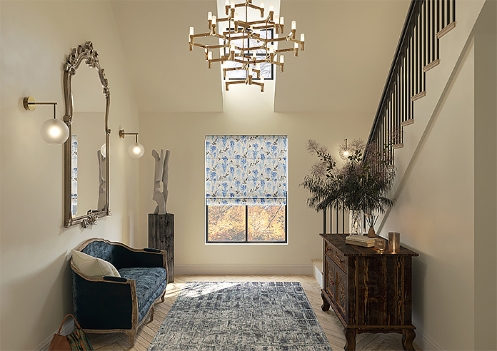 Wisteria Silk, Ink Blue - Motorised Roman Blind - Image 8
